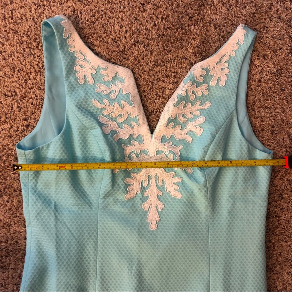 Lilly Pulitzer Gabby Shift Dress Seasalt Blue 12 - Picture 7 of 8